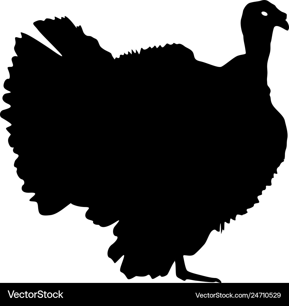 Black Turkey Silhouette Vector Image