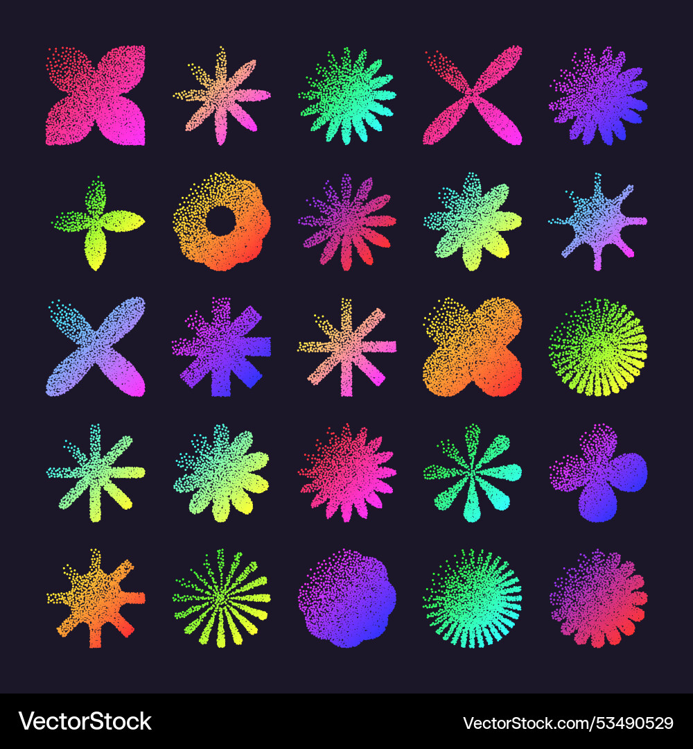 Brutalist geometric shapes dotted objects Brutalist geometric shapes dotted objects vector image