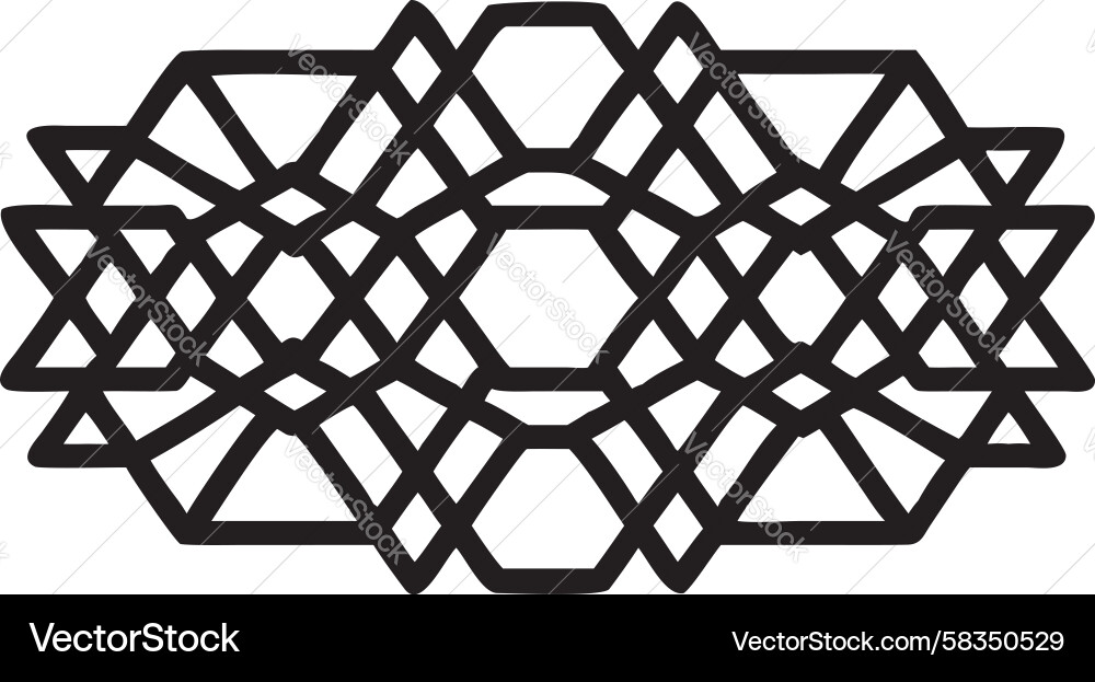Complex Black Hexagonal Pattern Vector Image