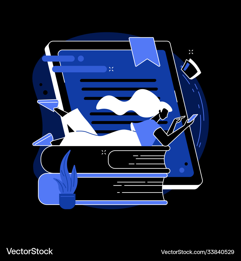 Digital reading abstract concept Digital reading abstract concept vector image