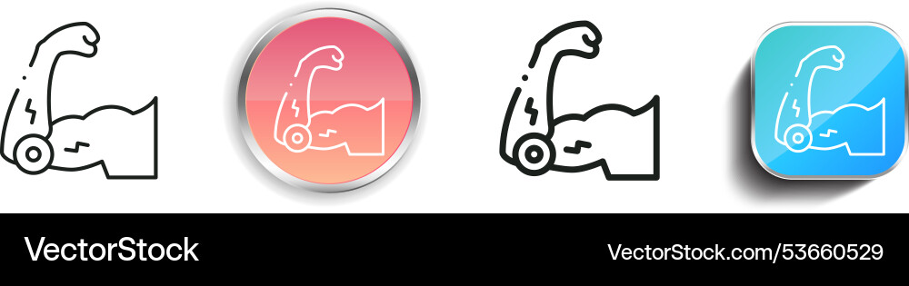 Elbow icon thin linear regular and button style vector image