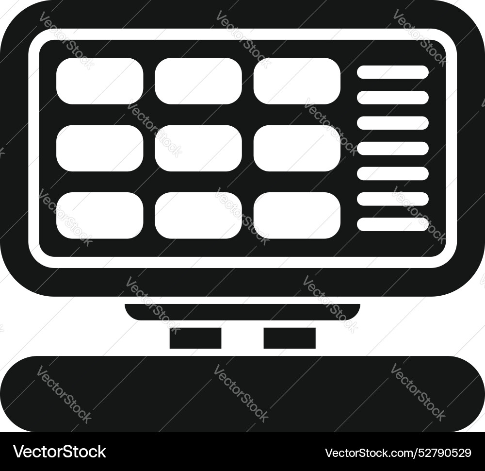 Electronic test result with buttons showing vector image