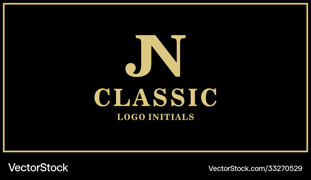 Elegant Monogram Logo - J & N Initials Vector Image