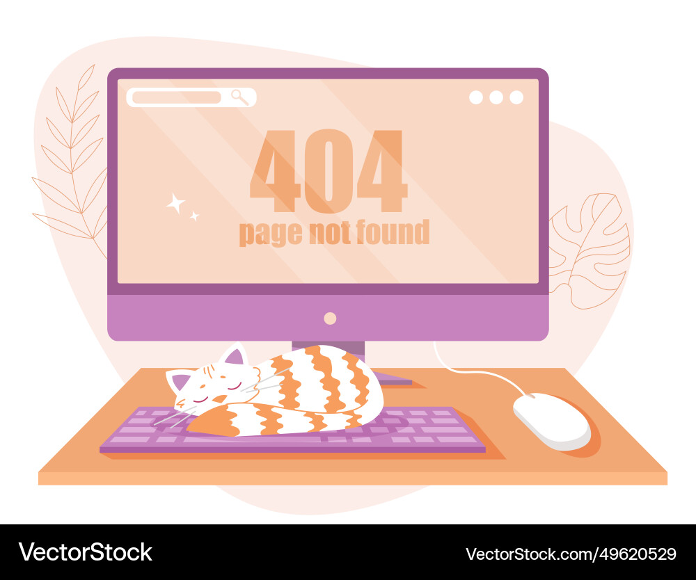 Error 404 at computer screen concept Error 404 at computer screen concept vector image