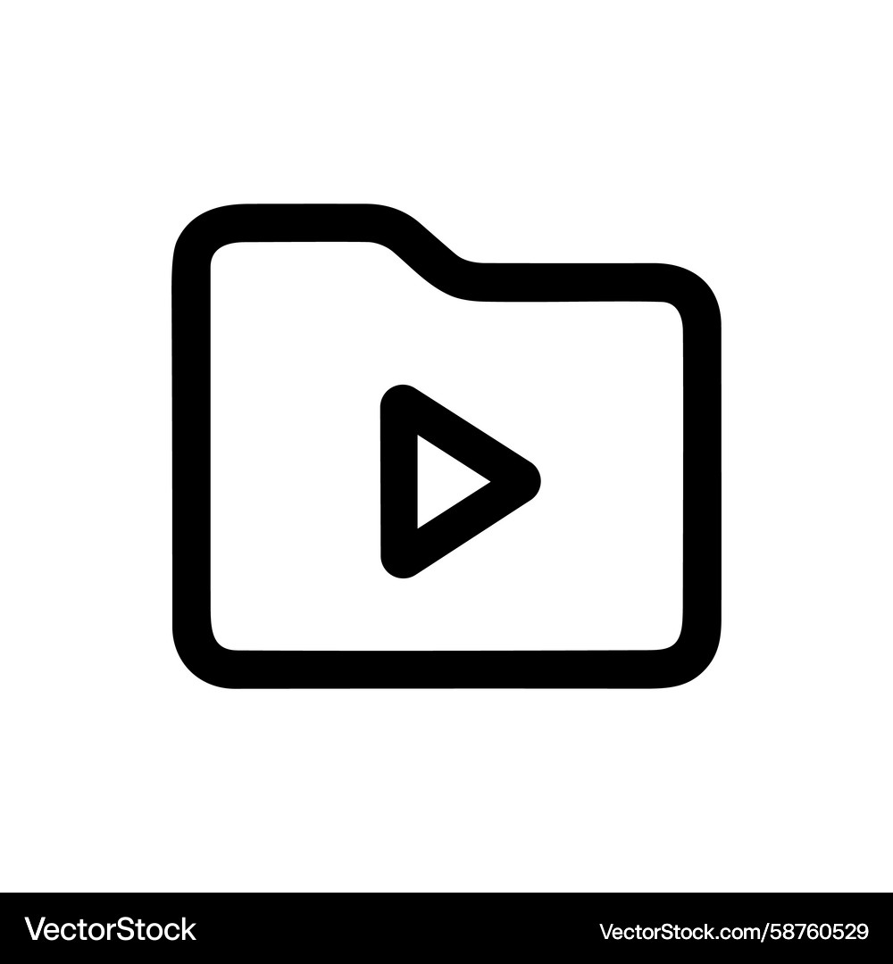 Folder with Play Arrow Icon Vector Image