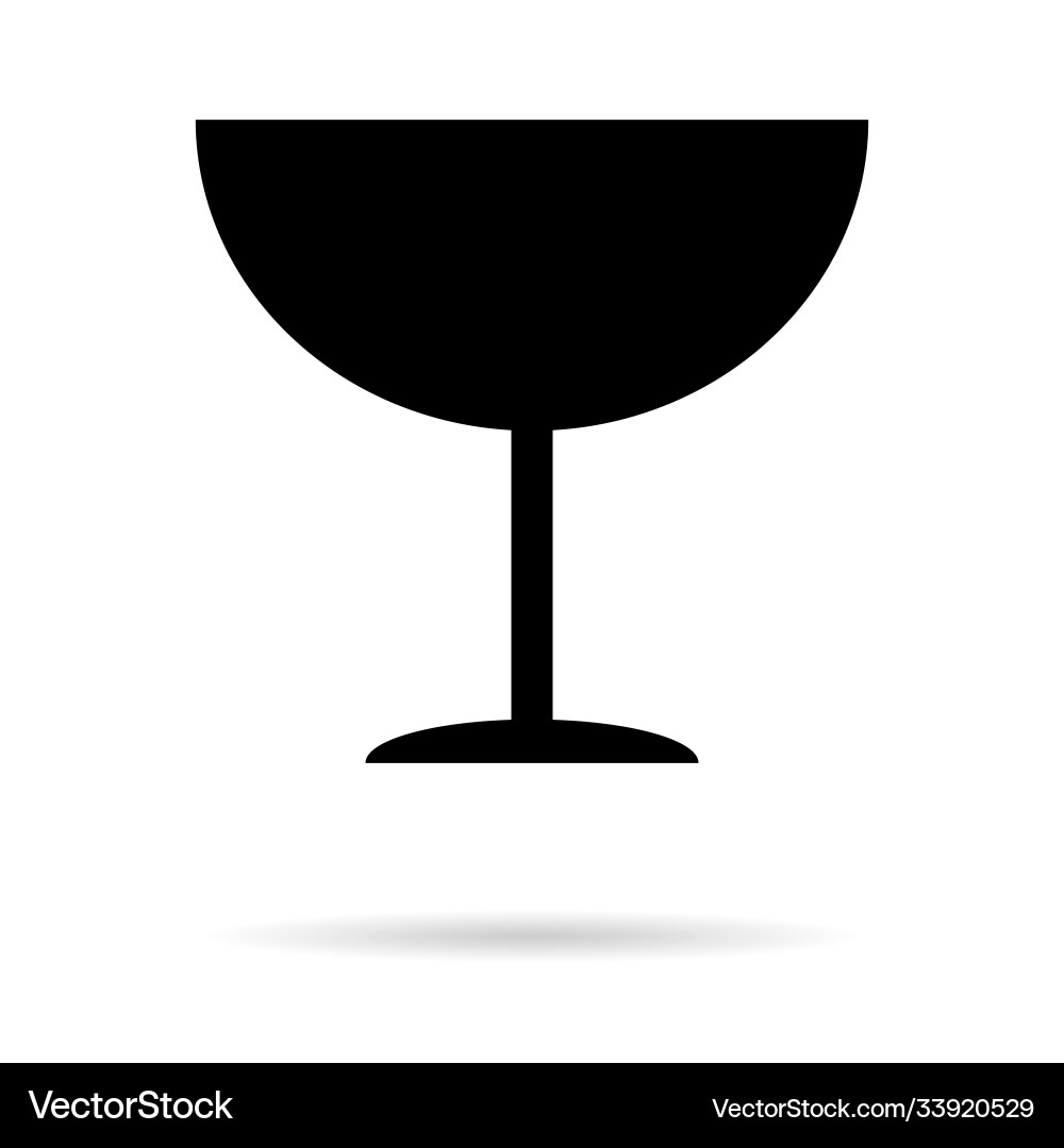 Fragile flat icon with shadow isolated on white Vector Image
