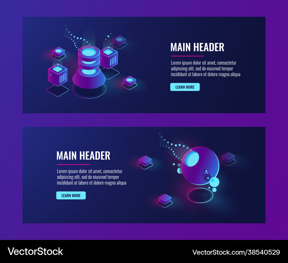 Futuristic abstract objects banner template Futuristic abstract objects banner template Vector Image