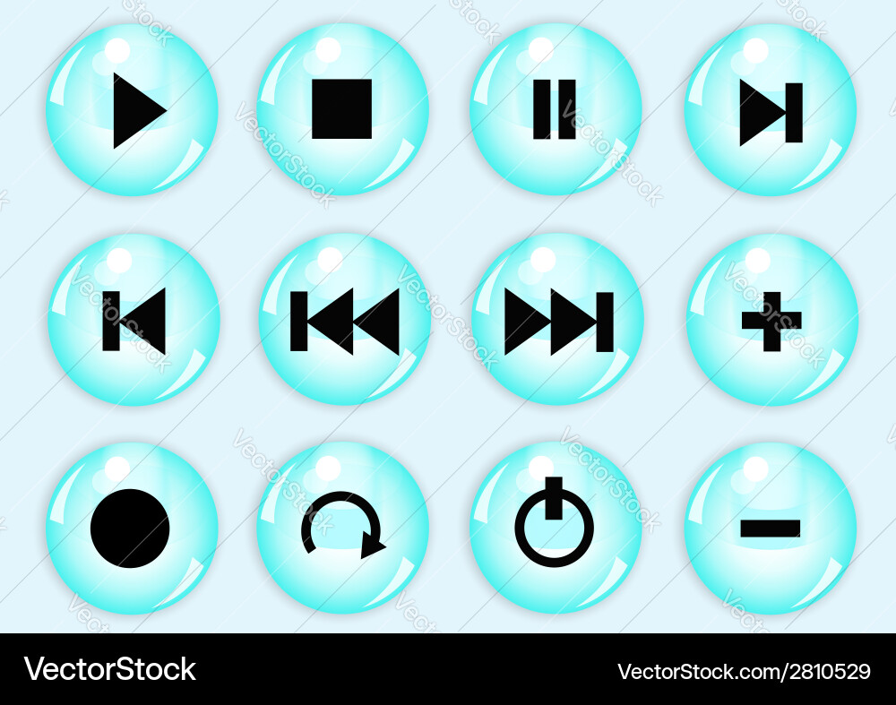 Glossy Button Collection vector image
