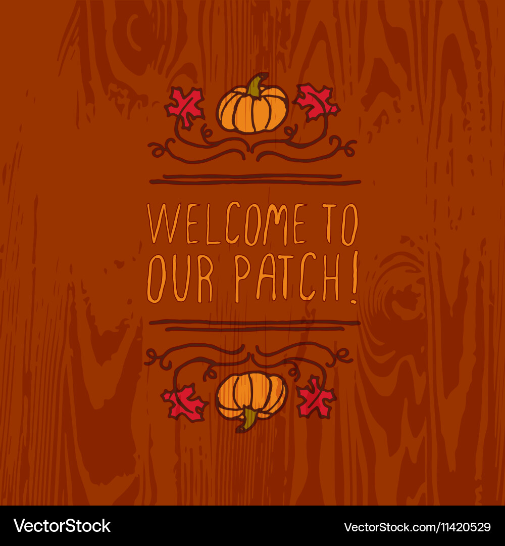 Handdrawn autumn element with text vector image