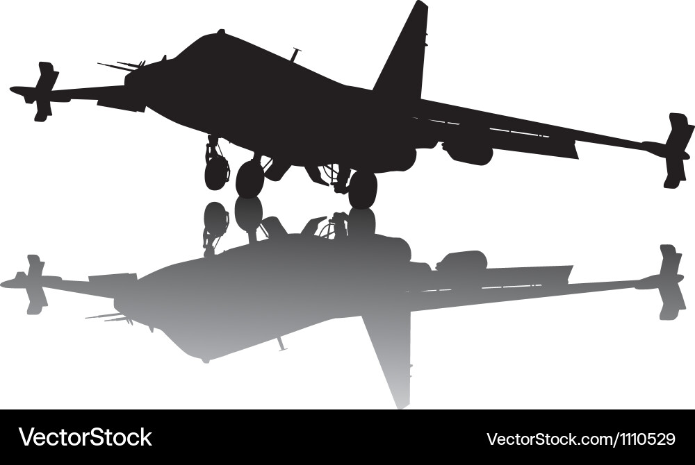 Military Aircraft Reflection Vector Image