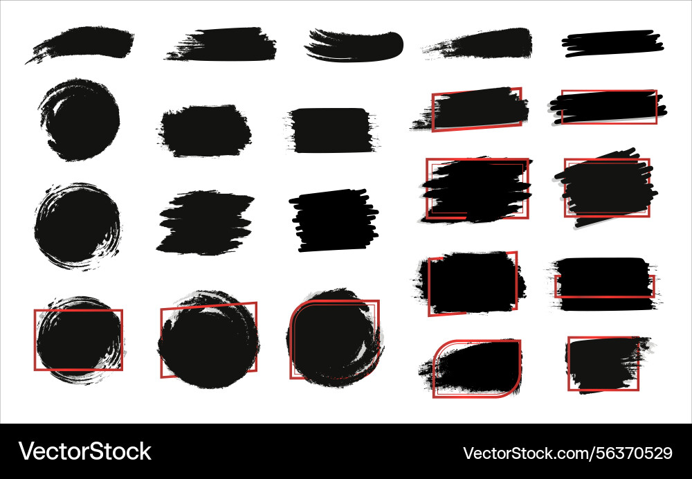 Set of black texture with frames for text Vector Image