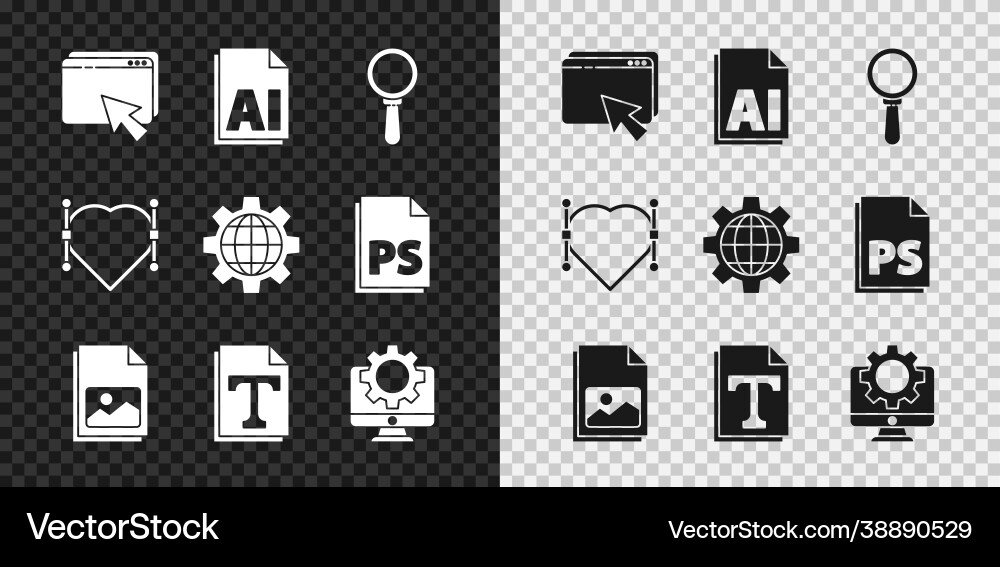 Set web design and development ai file document Set web design and development ai file document vector image