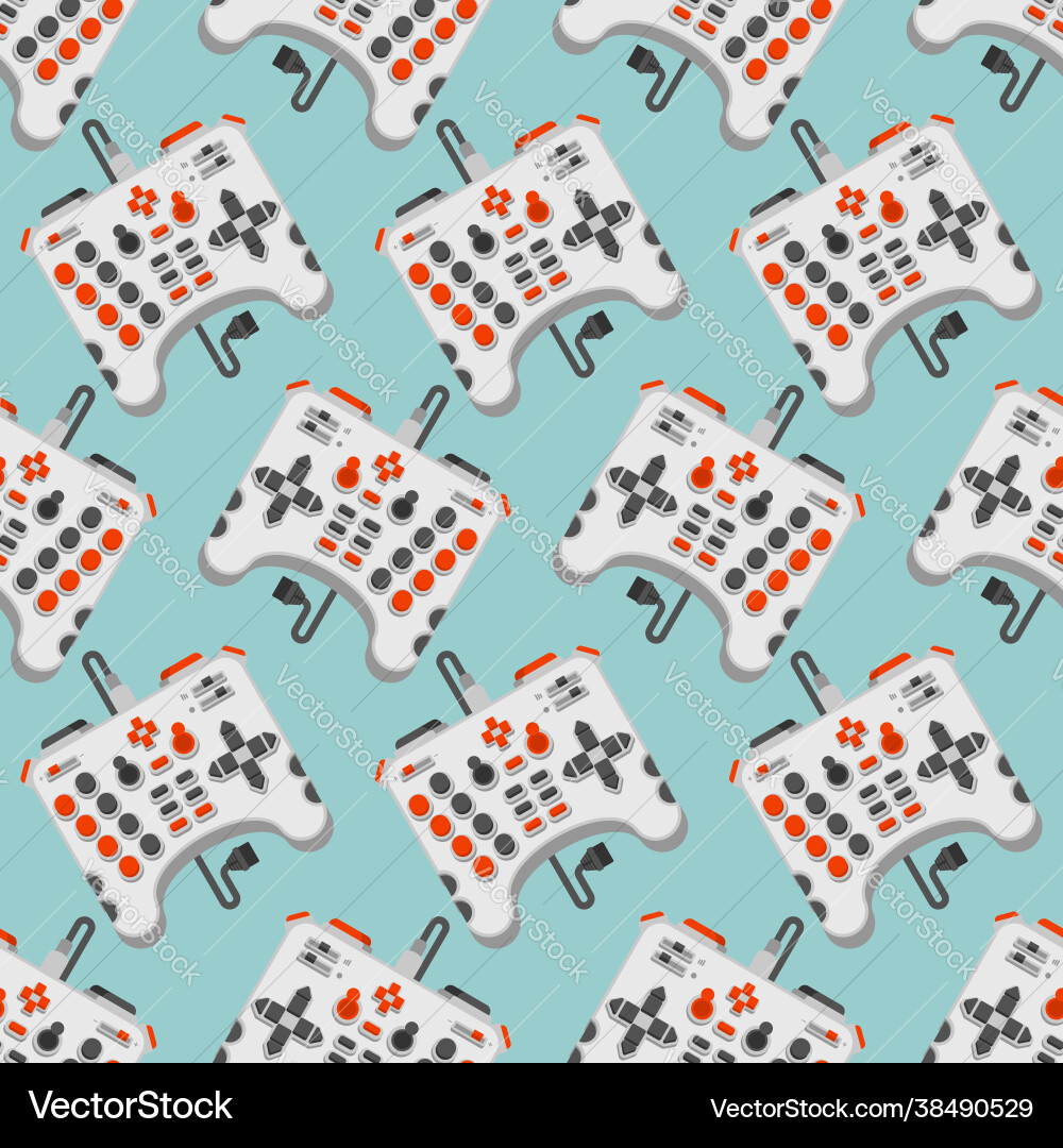 Super joystick pattern seamless meag gamepad game Super joystick pattern seamless meag gamepad game vector image