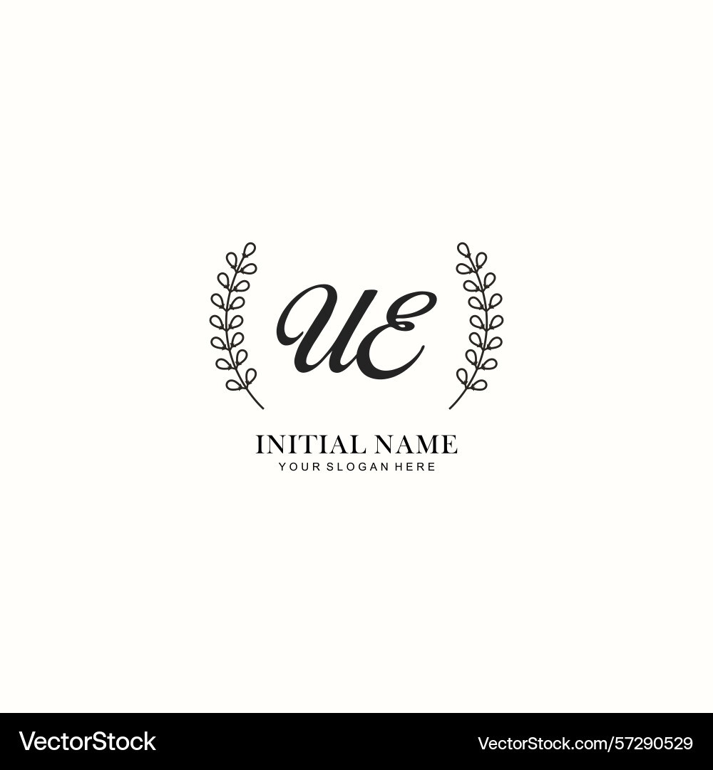 Ue initial logo templates with botanical elements Ue initial logo templates with botanical elements Vector Image