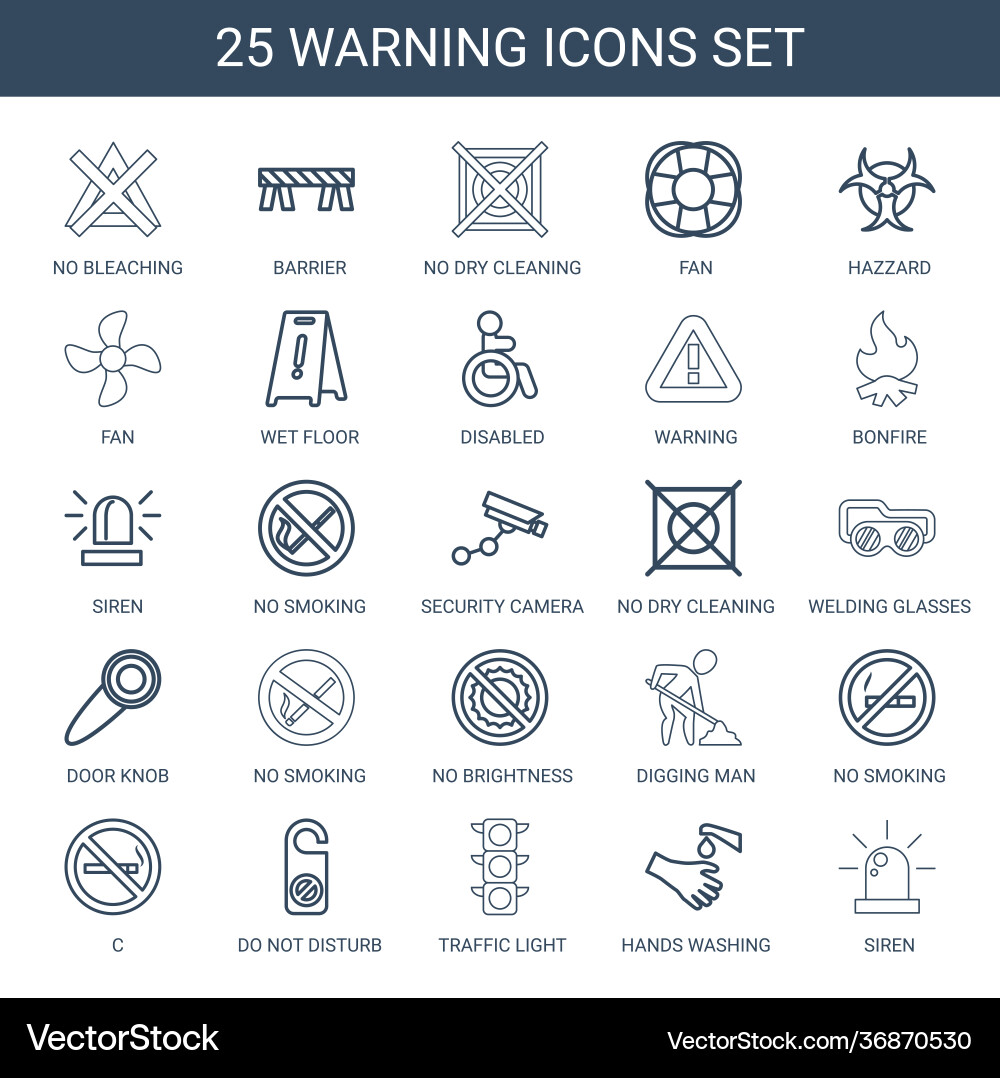25 warning icons (36870530) – Free Vector | VectorStock