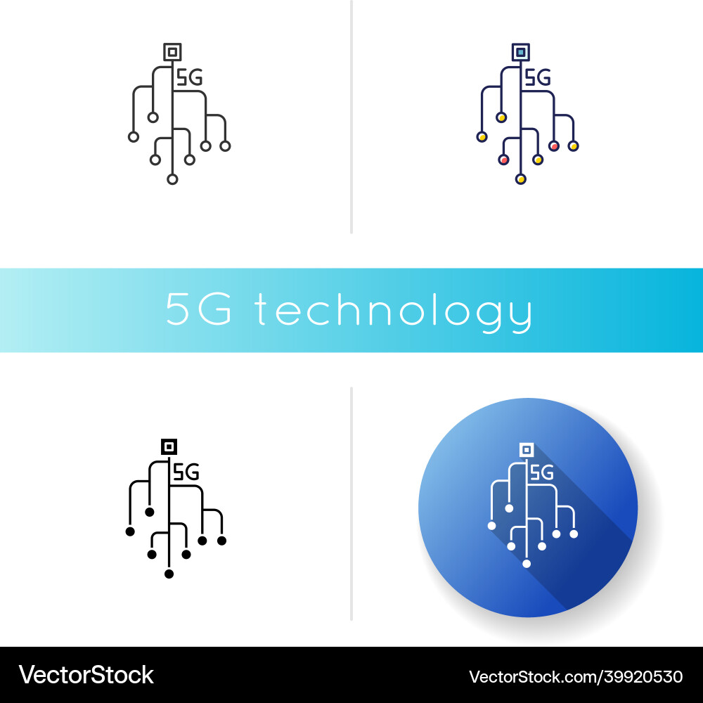 5g chip icon microchip microcircuit mobile Vector Image