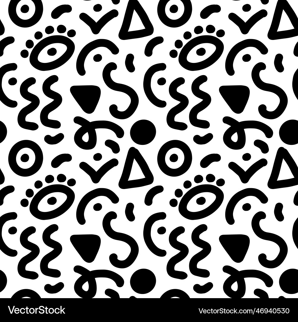 90s seamless pattern squiggle random 90s seamless pattern squiggle random Vector Image