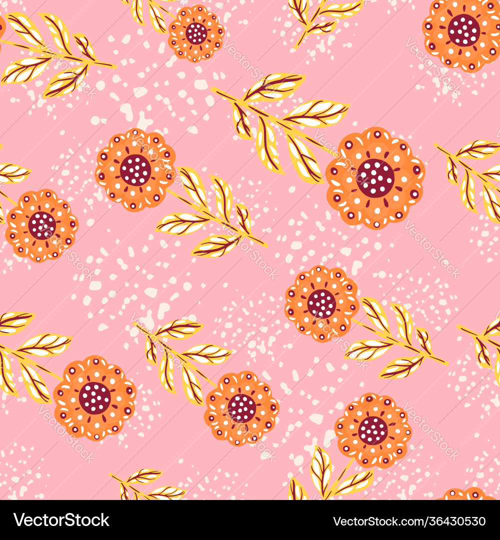 Blossom seamless pattern with orange random Blossom seamless pattern with orange random vector image