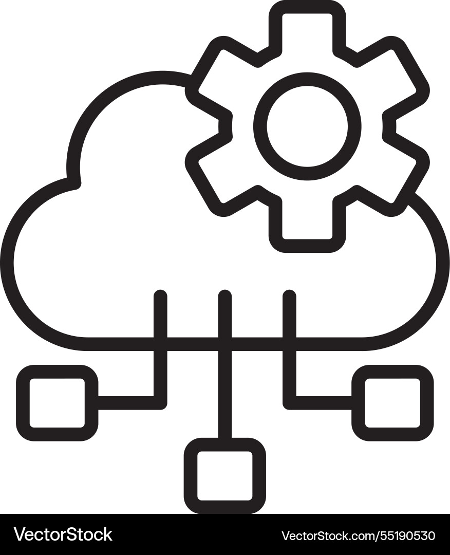 Cloud computing line icon design vector image