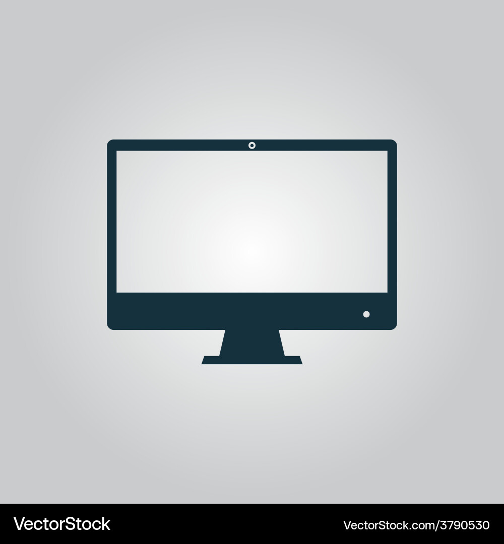 Computer display icon monitor symbol vector image