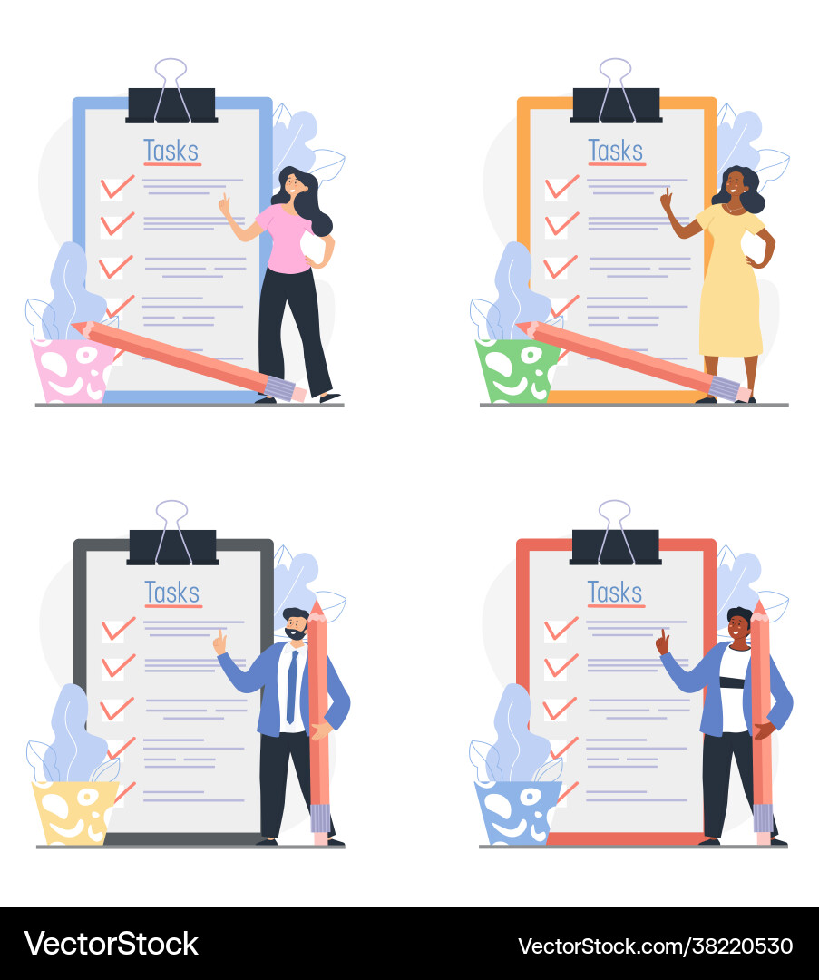 Daily Task Planning & Scheduling Vector Image