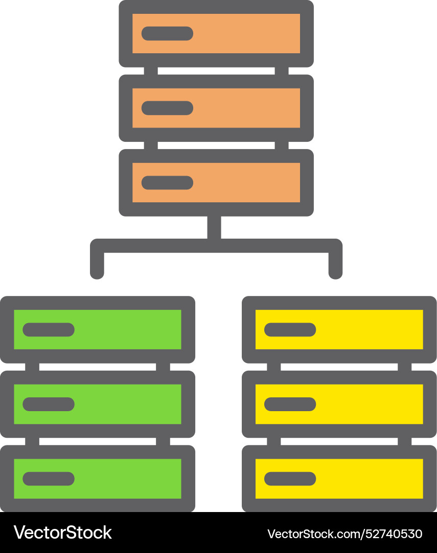 Data integration line filled icon design Vector Image
