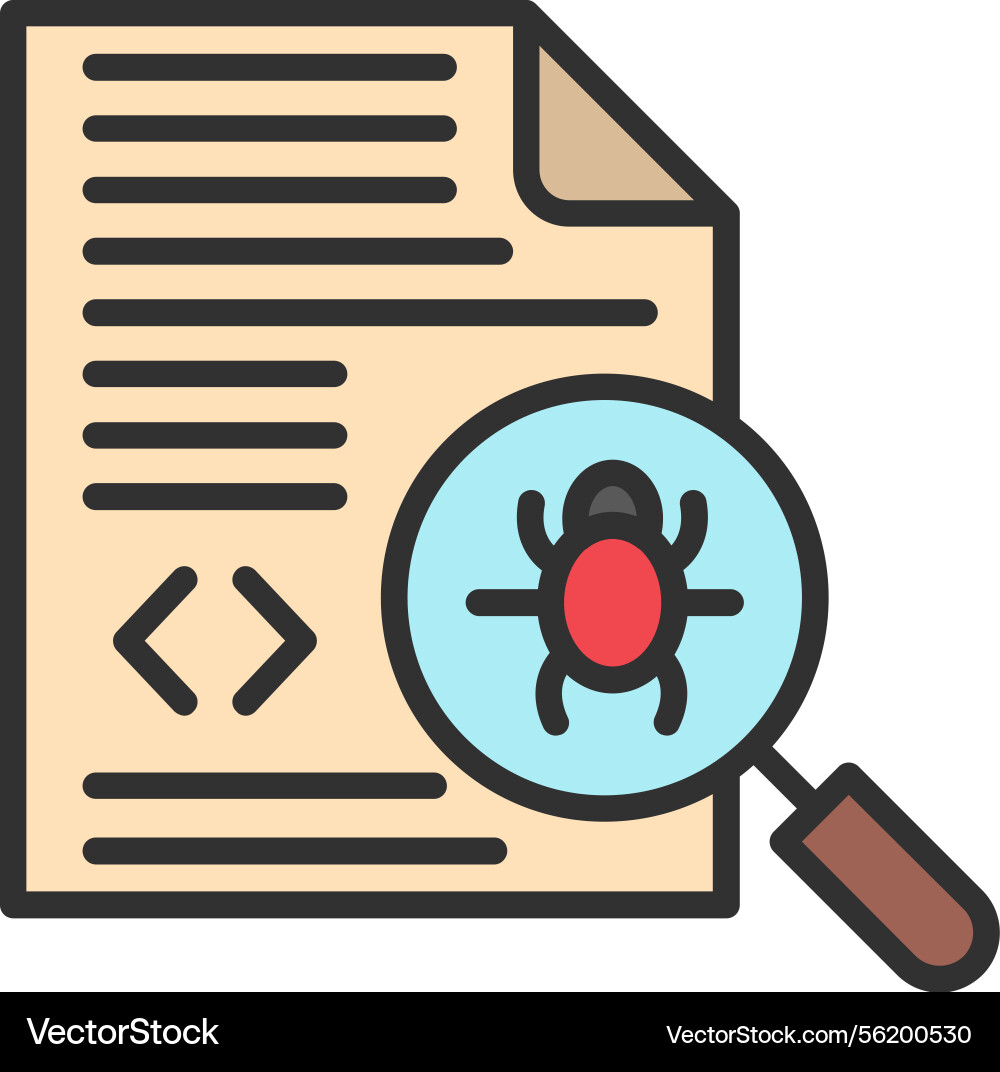 Debugging outline filled icon vector image
