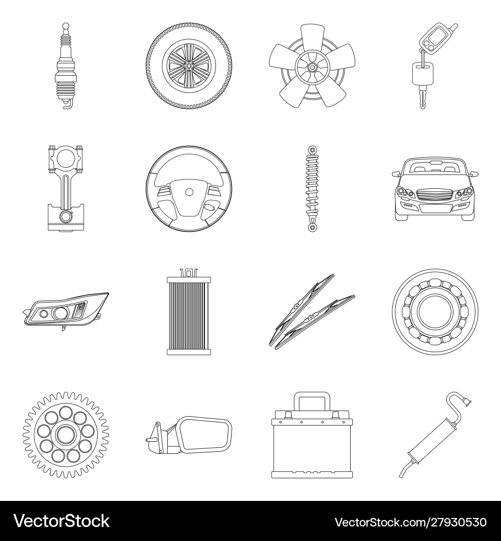 Design auto and part logo set Vector Image