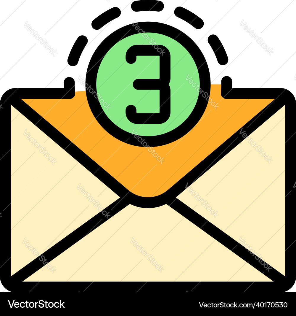 Full mail inbox icon color outline Full mail inbox icon color outline Vector Image