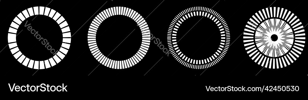 Geometric circle element with dashed lines Vector Image