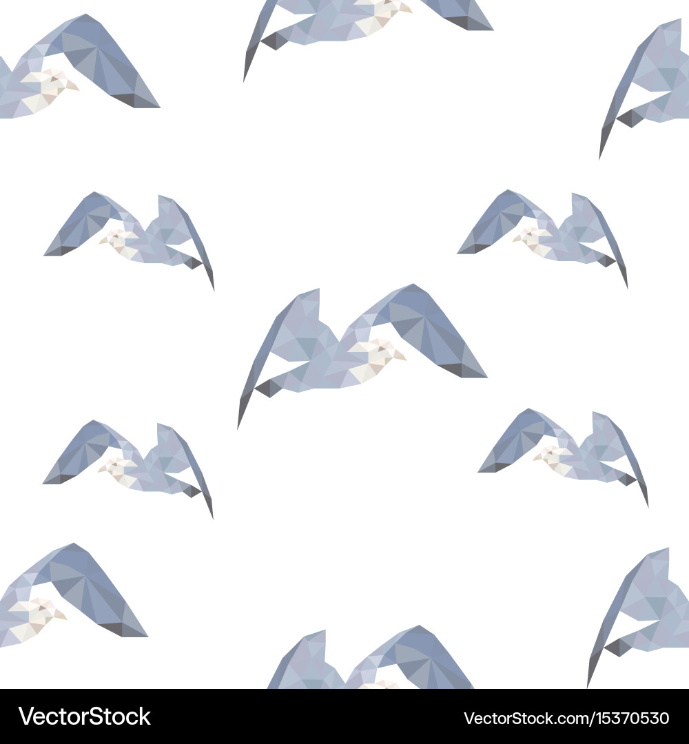 Geometric triangular seagulls seamless pattern Vector Image