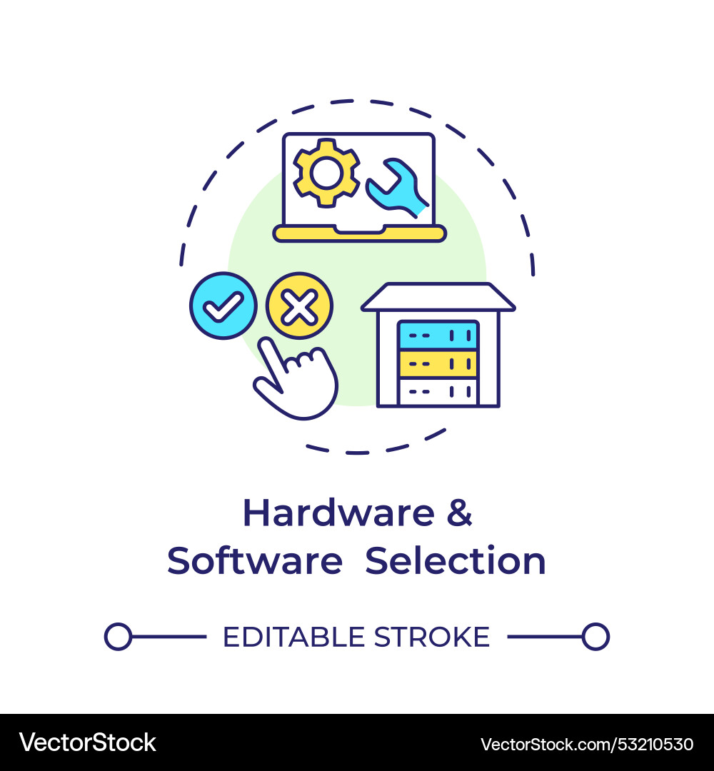 Hardware and software selection multi color Vector Image