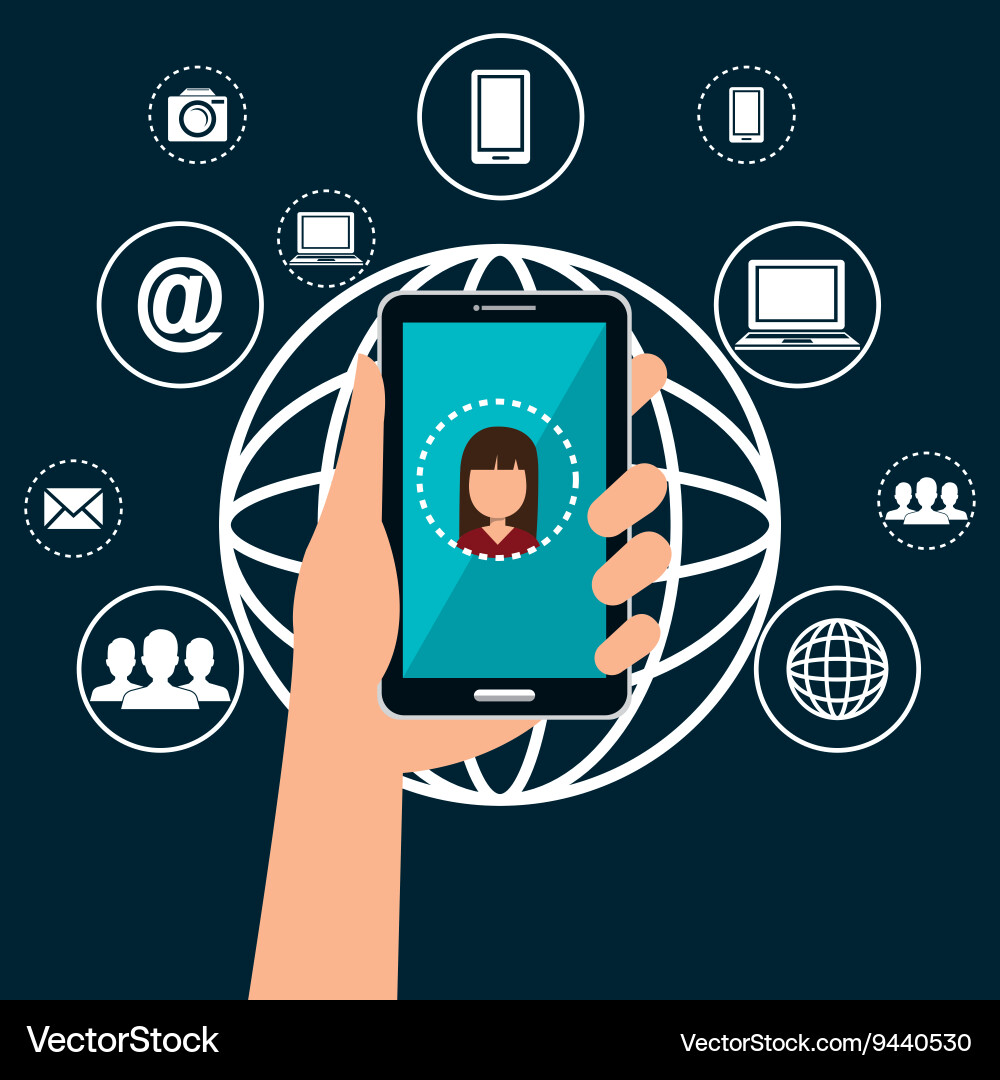 Internet communication design vector image