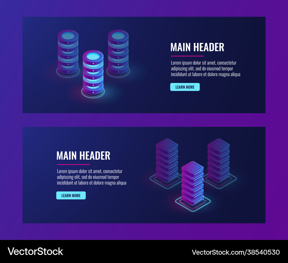 Isometric data flow processing concpet server Isometric data flow processing concpet server vector image