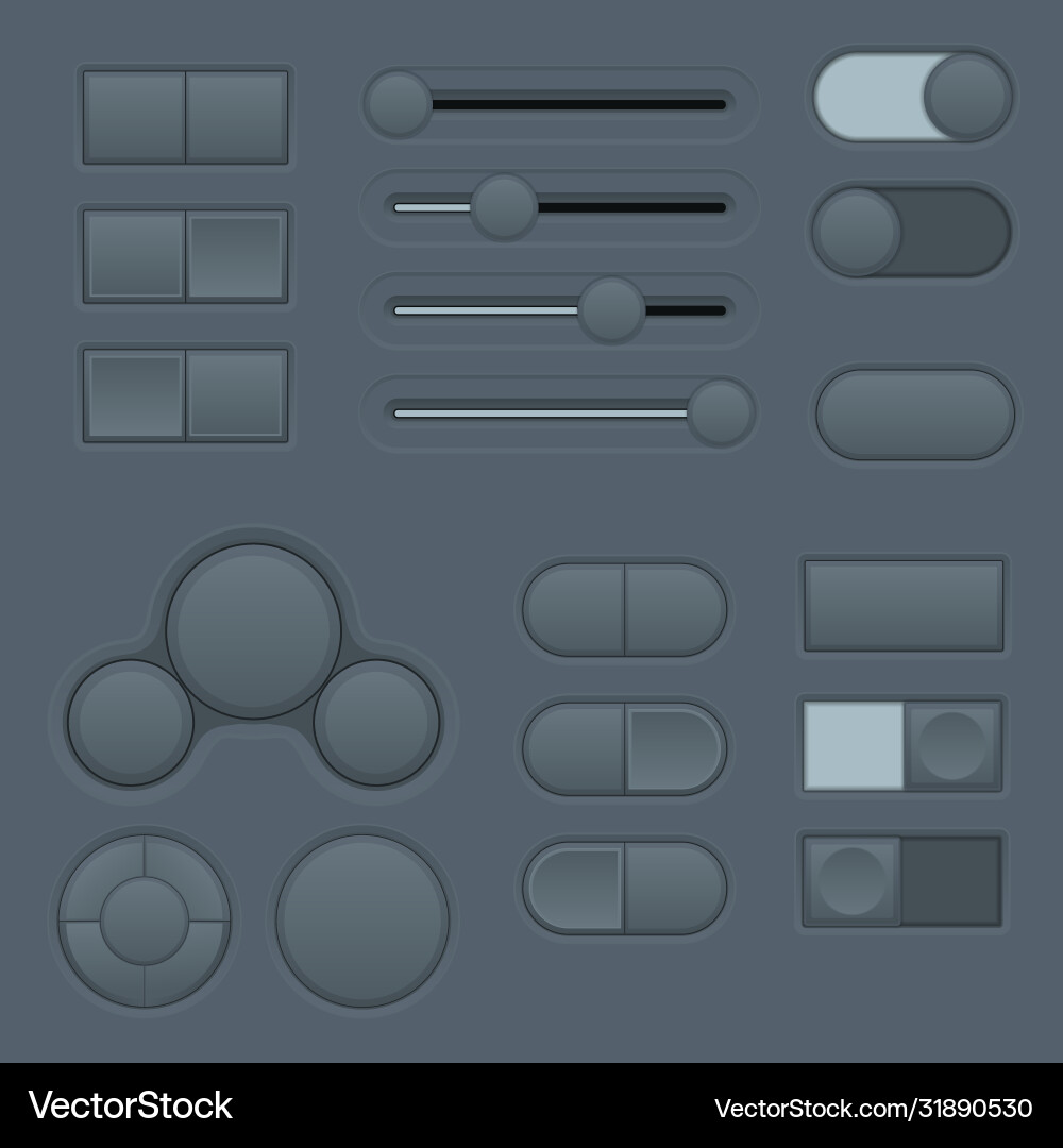Moderne Web Interface Buttons & Controls vektorbild