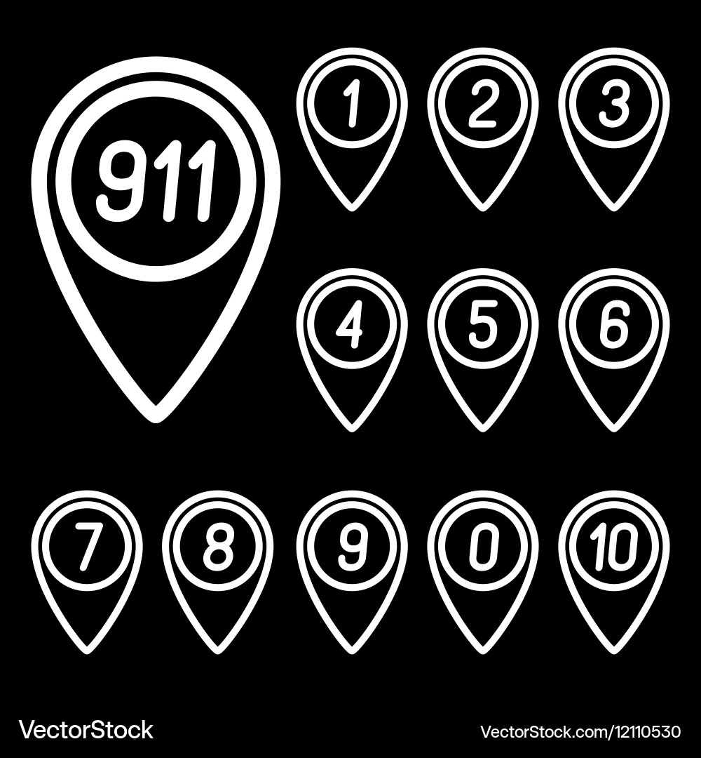 Numbers on the map arrows vector image