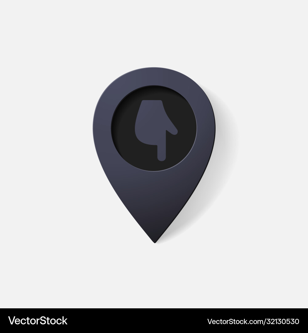 Realistic color pointer finger down Realistic color pointer finger down vector image