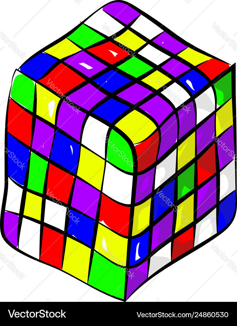 Rubiks cube a color combination puzzle enjoyed vector image