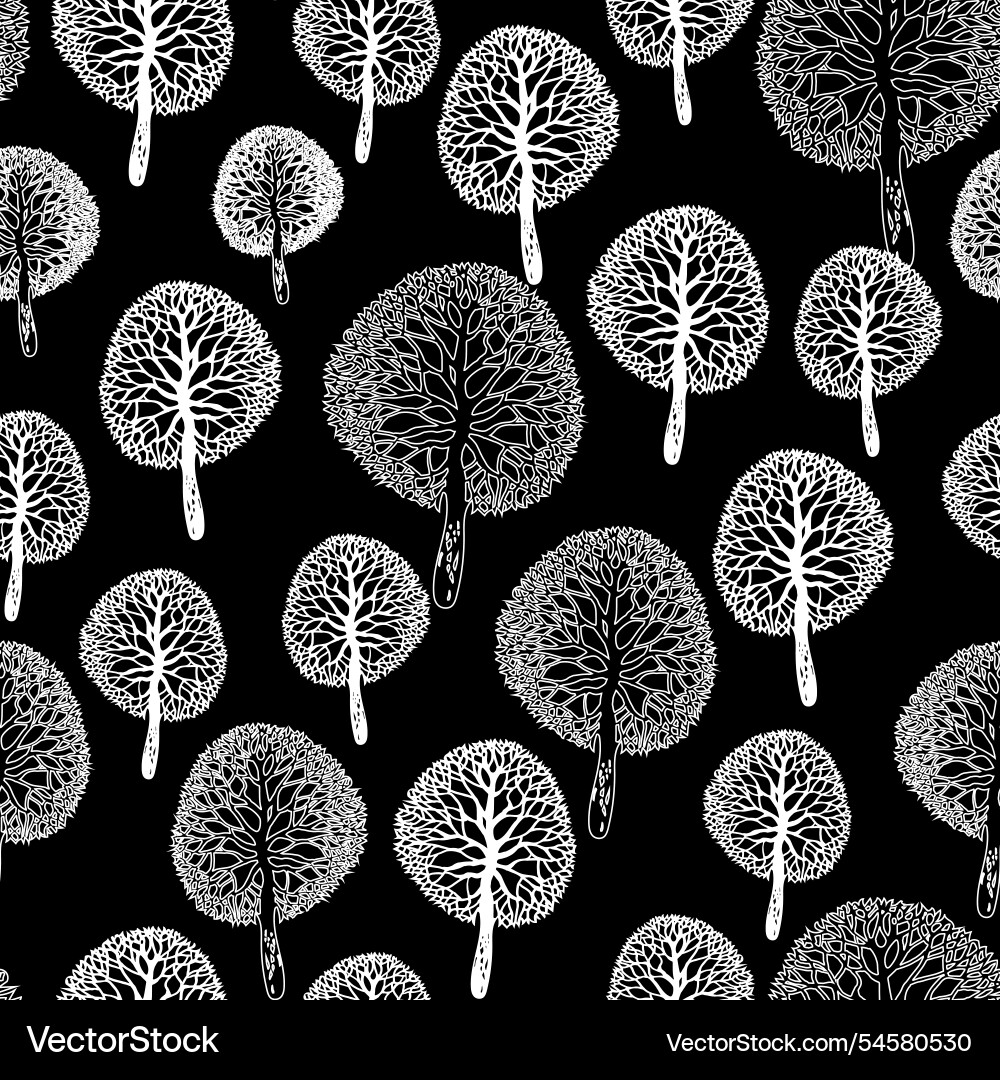 Seamless pattern with white trees Seamless pattern with white trees vector image