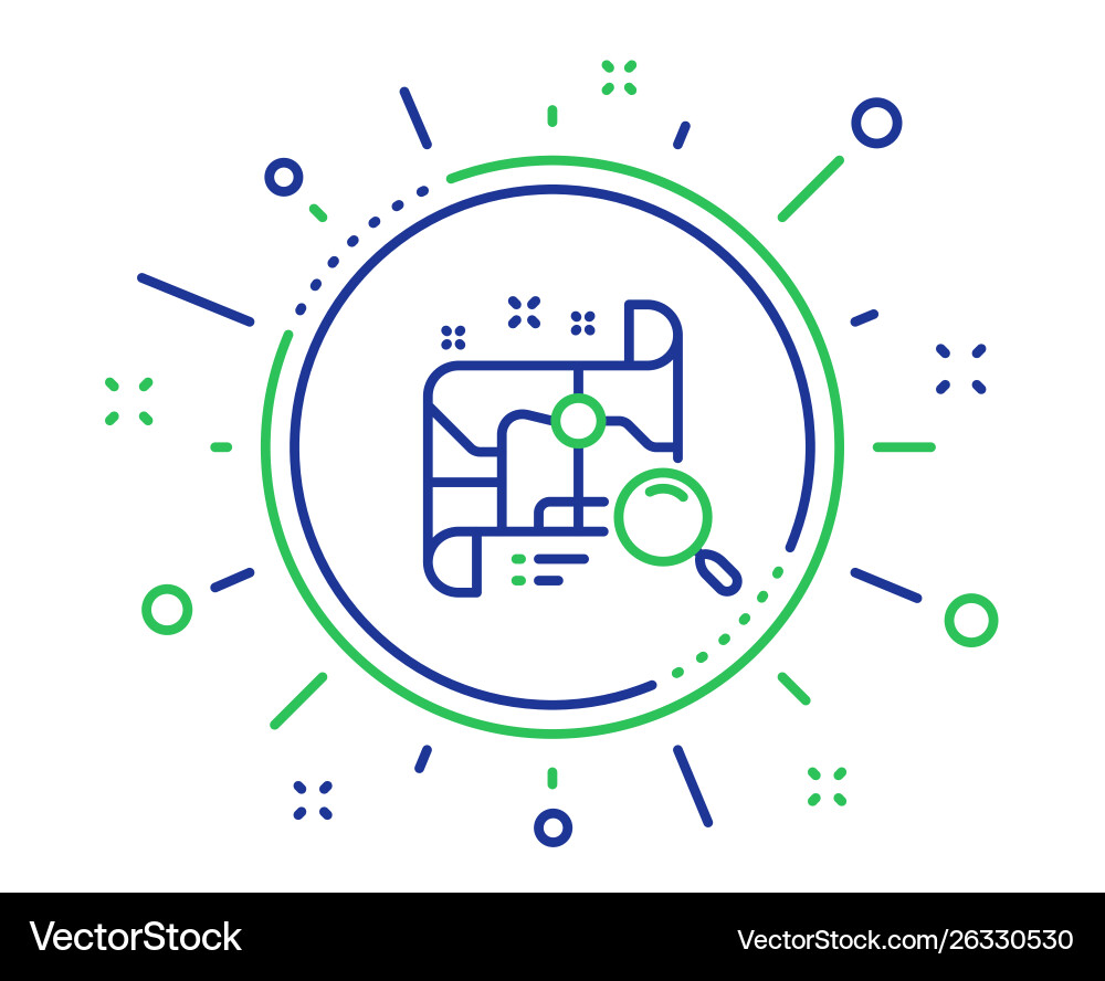 Search map line icon find location address sign vector image