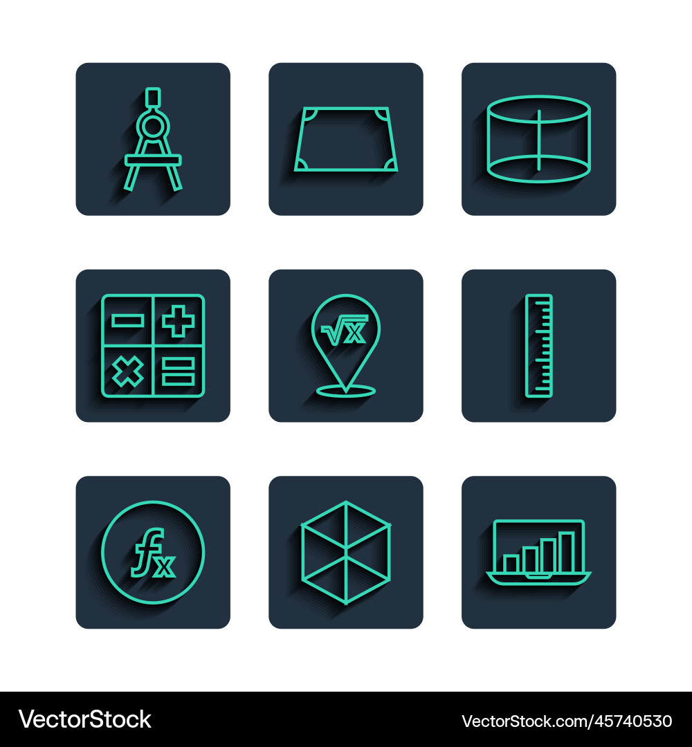Set line function mathematical symbol geometric Set line function mathematical symbol geometric Vector Image