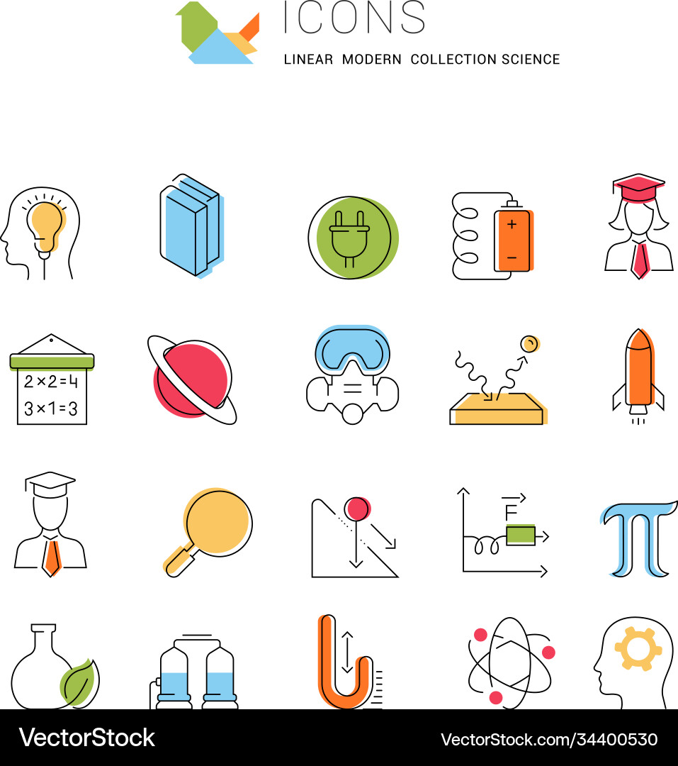 Set line icons science Set line icons science vector image
