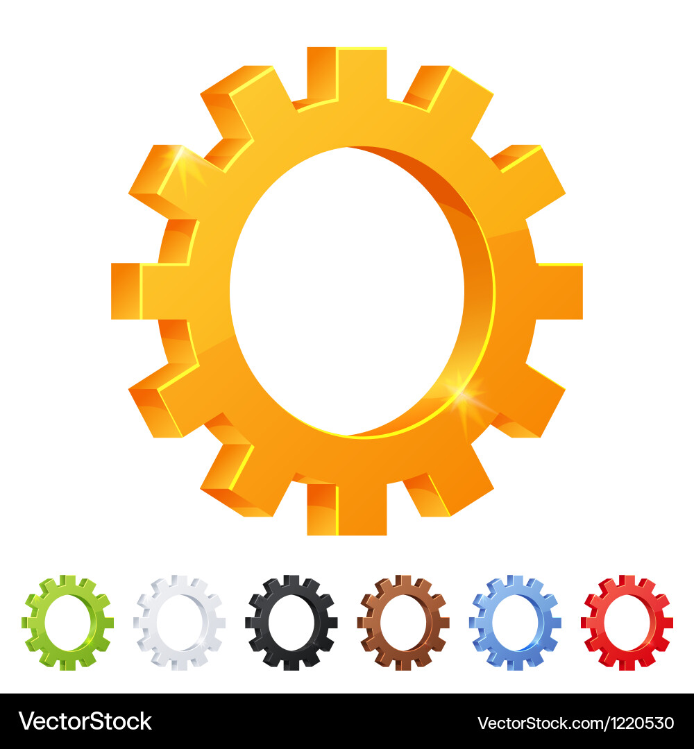 Set of 7 settings symbol in different colors Vector Image
