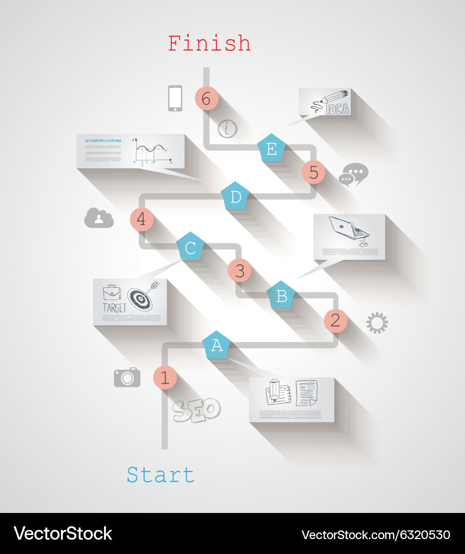 Timeline layout template to display your project Vector Image