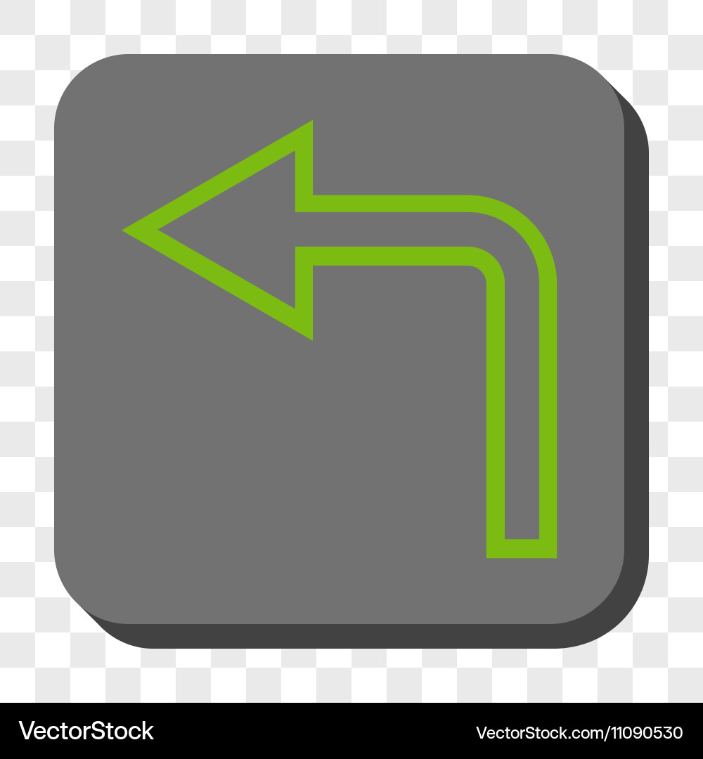 Turn left rounded square button Vector Image