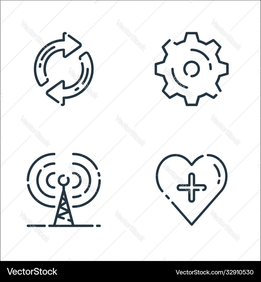 User interface line icons linear set quality User interface line icons linear set quality vector image