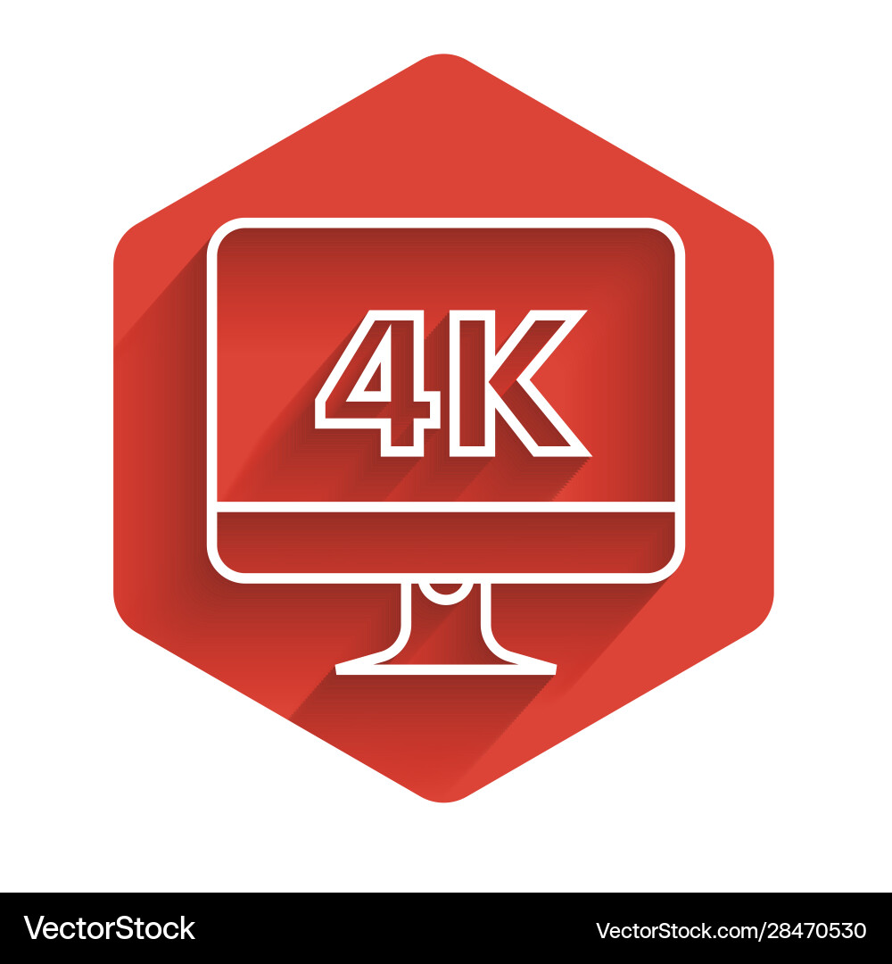 White line computer pc monitor display with 4k White line computer pc monitor display with 4k vector image