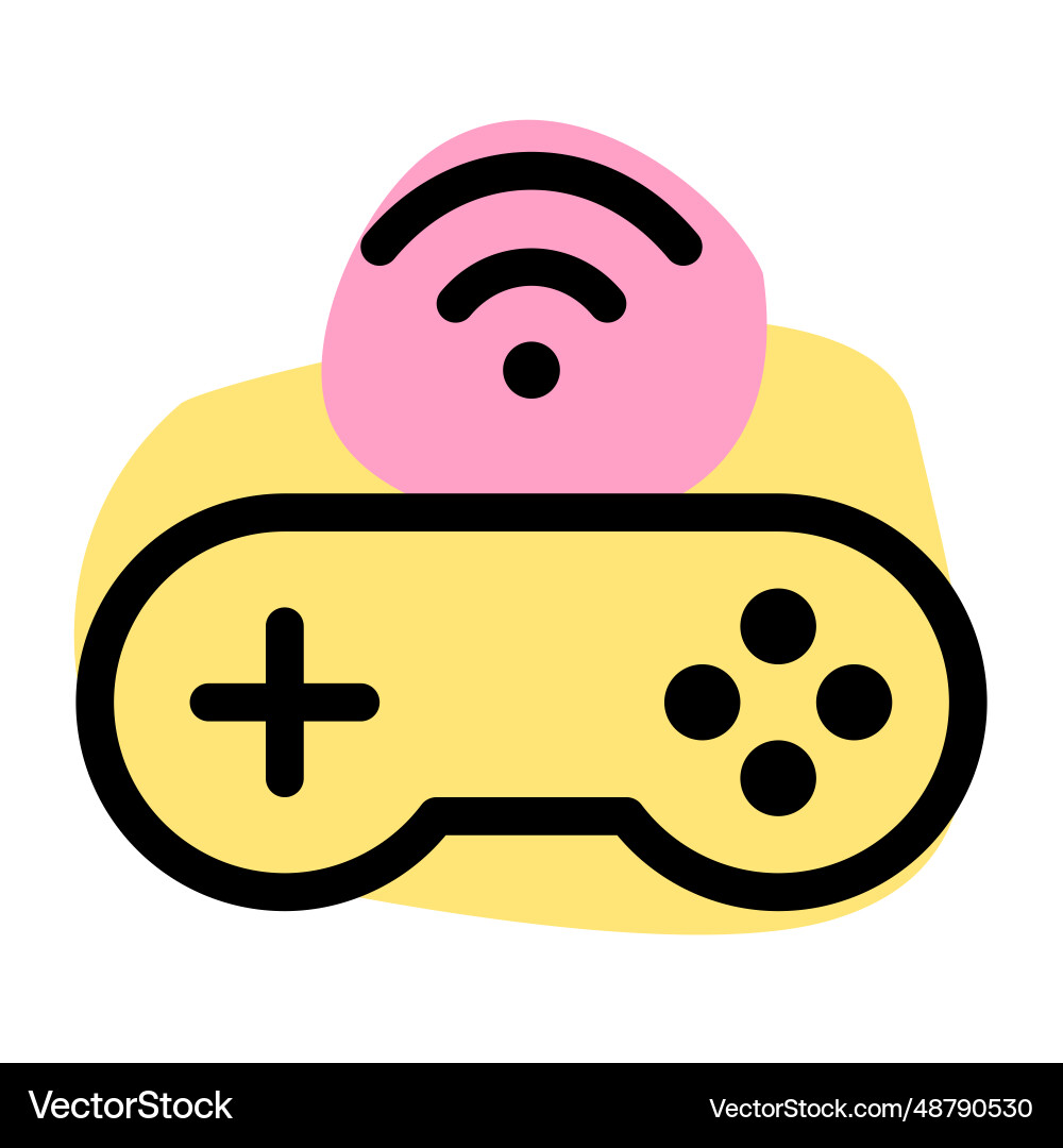 Wireless console or controller device for gaming vector image