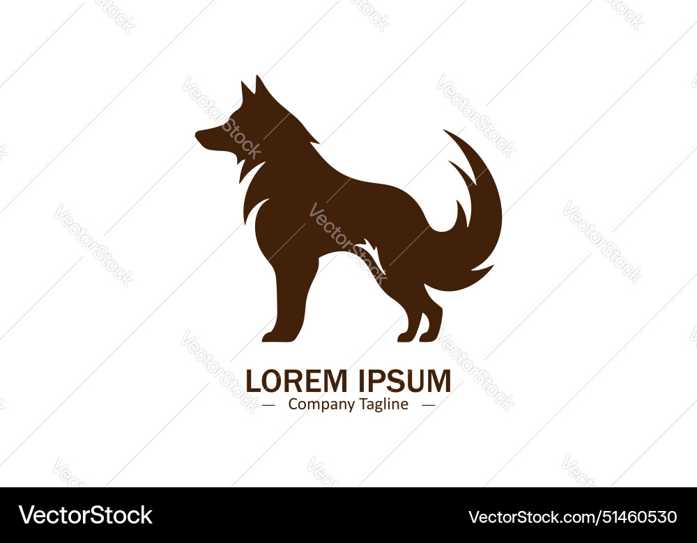 Wolf Fuchs Logo Design Ikone Silhouette isoliert Wolf Fuchs Logo Design Ikone Silhouette isoliert vektorbild