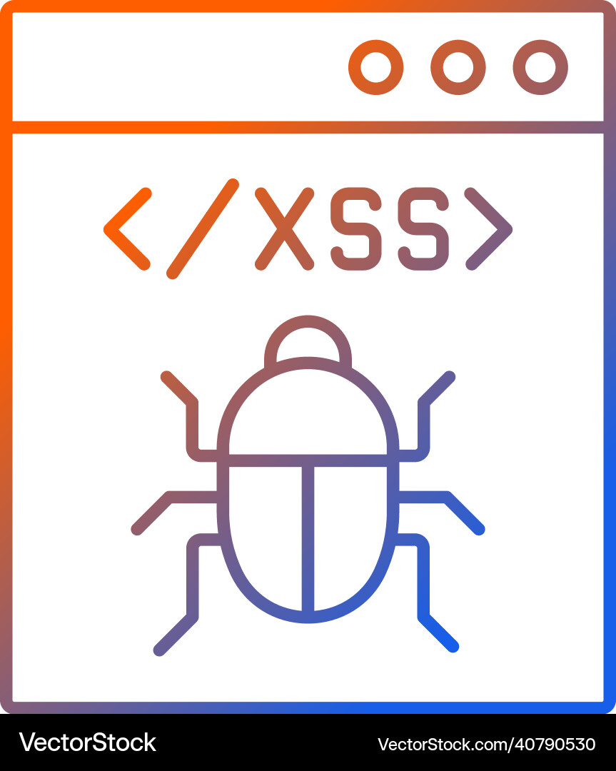 Xss attack gradient linear icon Xss attack gradient linear icon vector image